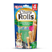 Load image into Gallery viewer, Churu Rolls Chicken/Tuna wraps 4 stangir