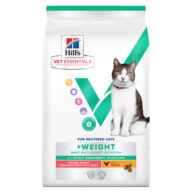 Fóður Vet Essentials Fel.  Young Adult Weight ckn 3 kg.